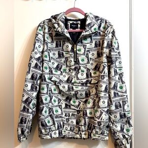 Forever 21 Dollar Bill Windbreaker M